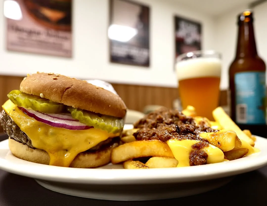 Onestar burger and fries